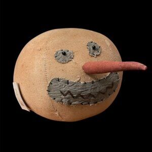 NOS Vtg 2003 Honey and Me Lisa Liffick Primitive Snowman Head Christmas Decor